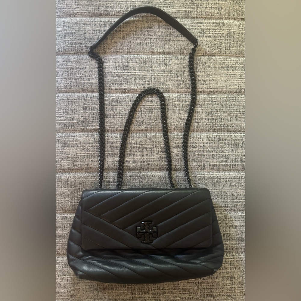 Tory Burch Black Quilted Leather Chain-Handle Shoulder Bag